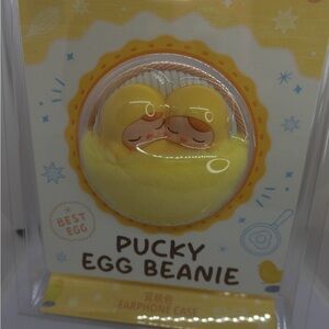 Earphones bag Checkered Pink and White Beanie Keychain